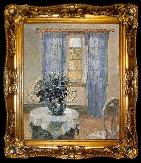 framed  Anna Ancher Blue Clematis in the Artist